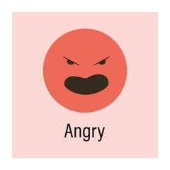 Angry emoji expression. Vector illustration 