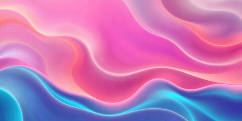 Fototapeta premium Abstract swirls of pink and blue neon light flowing waves smooth soft gradient background texture