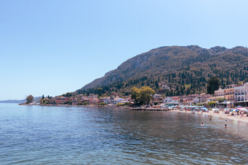 Fototapeta premium Mediterranean beach resort with crystal waters and luxury coastal hotels