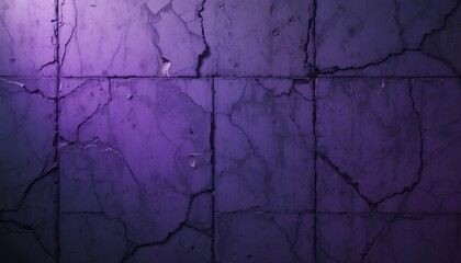 Purple Neon Lights Glowing on Concrete Cement Wall Texture for Futuristic Modern Background Design