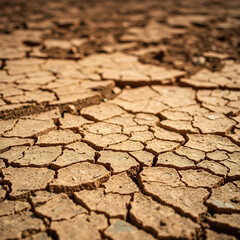 Fototapeta premium The background of half-baked, cracked earth