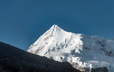 Snow Covered Sherpa Village in the Himalaya.