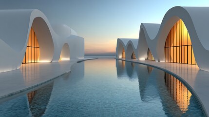 Elegant futuristic structure with seamless flowing lines high resolution picture