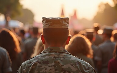 Happy military homecoming. High quality