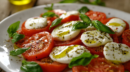Caprese Salad: Fresh Tomatoes, Mozzarella, and Basil