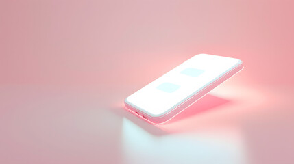 simple 3d illustration of a floating smartphone