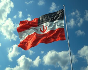 National flag waving in a sunny sky