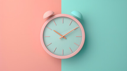 simple 3d illustration of a round clock