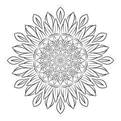 floral Line art mandala design vector