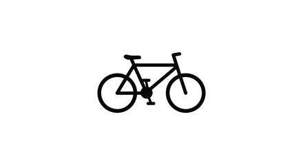 Obraz premium Simple black and white illustration of a classic bicycle on white background