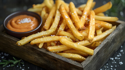 Crispy Golden French Fries with Creamy Dip