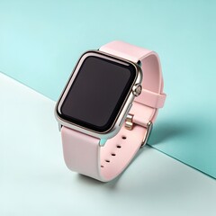 Digital wireless communication devices, including a cell phone and smart watch, on a white background