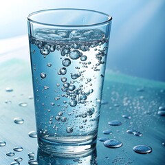 glass of water with ice
