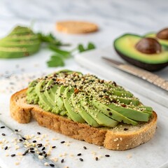 sandwich with avocado and salmon
