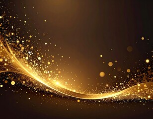 Obraz premium Gold shimmery waves on dark background