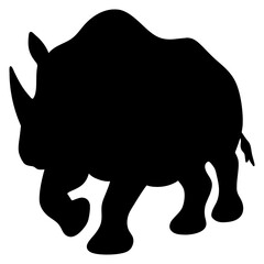 Powerful rhino silhouette vector illustration isolated on white background for logo, design, and decoration