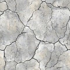 Fototapeta premium Seamless cracked concrete pattern with grunge texture and damaged surface design