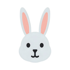 Flat icon white rabbit on white background