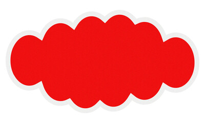 Red cloud shape isolated on transparent background