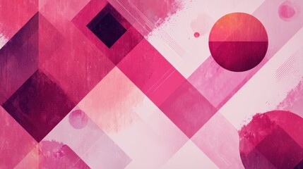 Beautiful photo of abstract pink geometric shapes design .