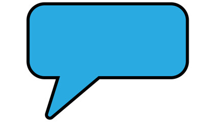Blue speech bubble isolated on transparent background
