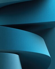 Teal, textured, curved forms intertwining