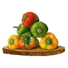 Fresh organic capsicum vegetable on board
