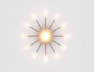 Radiating, symmetrical, light burst in a circle