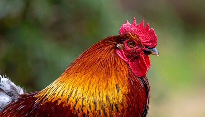 Close-up of a rooster's head and chest