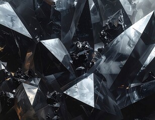 Close-up view of dark crystals