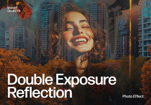 Double Exposure & Reflection Photo Effect Template for Photo-in-Photo Effects