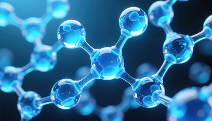 Blue Molecule Structure Abstract Background Science and Technology