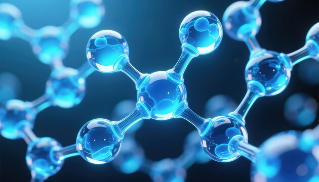 Blue Molecule Structure Abstract Background Science and Technology
