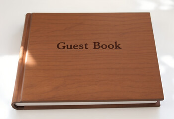 Elegant Wooden Guest Book for Weddings and Events