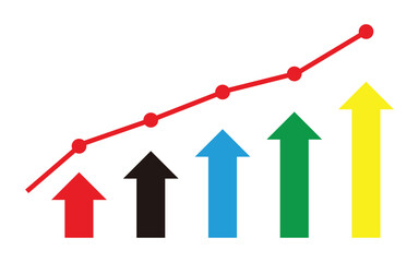 Graphic business illustration with arrows