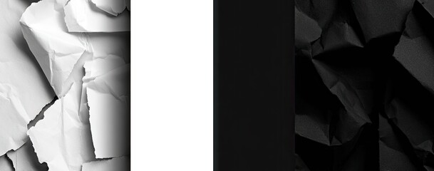 Crumpled white and black paper texture