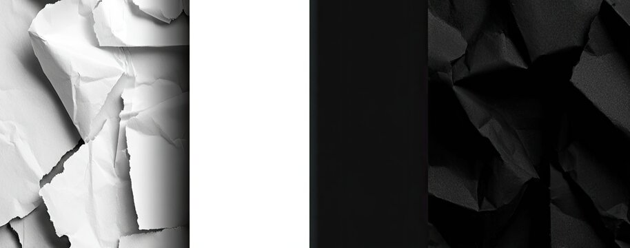 Crumpled white and black paper texture