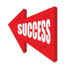 illsutration of red arrow success roadsign