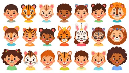 Kids with animal face paint