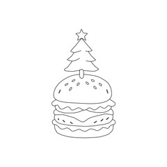 doodle burger pattern background. doodle fast food burger seamless pattern background. seamless pattern of hamburger in doodle style. Seamless Pattern of a Cheese Burger. Burger with stick. 