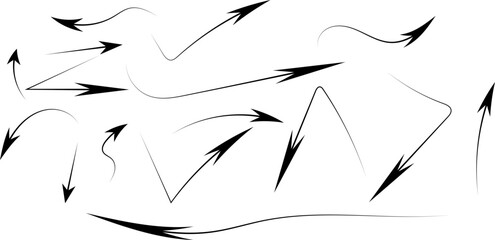 Minimal vector arrow doodles set art illustration design