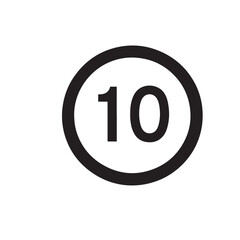 Obraz premium driving speed limit 10 ten sign.