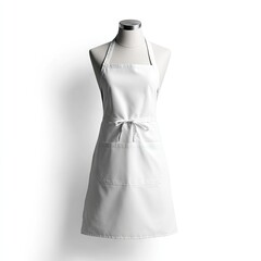 White apron on mannequin, simple design