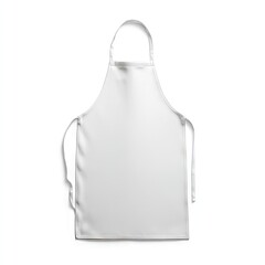 Plain white apron,  front view,  tied,  simple