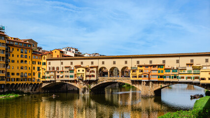 Ponte Vecchio bridge over Arno river in Florence, Italy