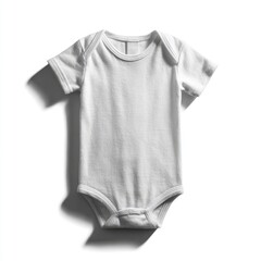 Blank white baby bodysuit, short sleeves (1)