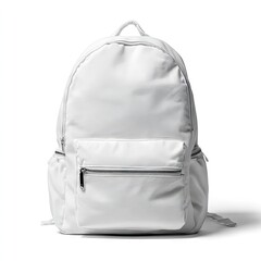 Blank white backpack with zippered pocket (1)