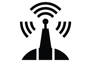 wireless oxygen sensor silhouette vector icon