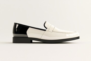 Shoe Mockup classic loafers with polished leather look, clean and professional composition, copy space, background color white, minimalism, stock vector