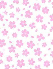 Seamless colorful floral pattern illustration with spring flowers and leaves on white background